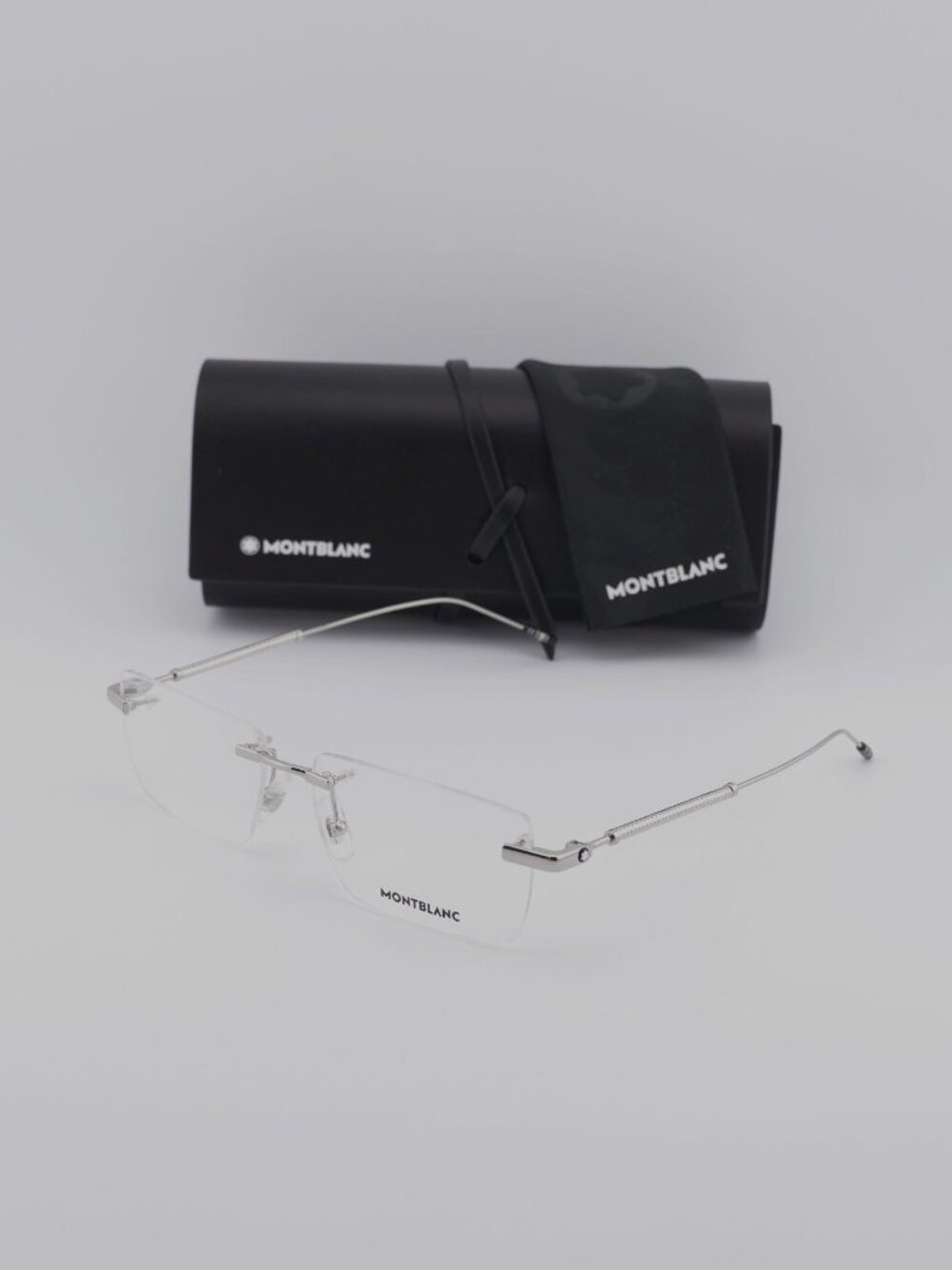 Montblanc MB0112O 001 Rectangle Eyeglasses 57mm – Silver